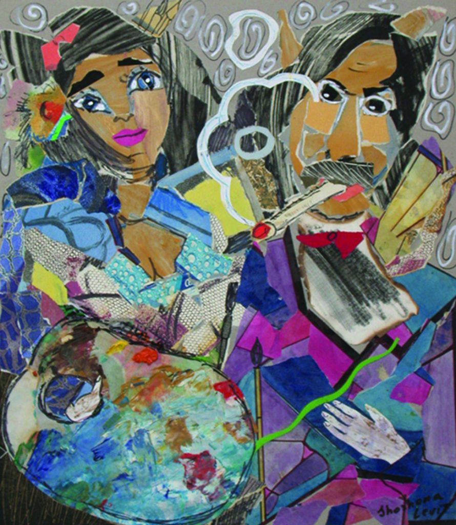 New York couple 4, collage, 76^65, oil on paper, 1991